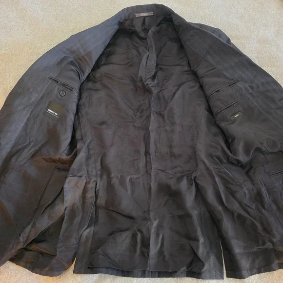 Cerruti 1881 Voyager Men's 40R Dark Gray Stripe Blazer Made in Italy Sport Coat - Picture 16 of 16